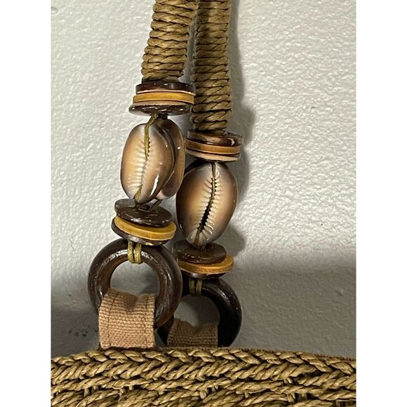 Cappelli Straworld Shell Handle Woven Straw Shoulder Bag Boho Beach Tote - Picture 3 of 6